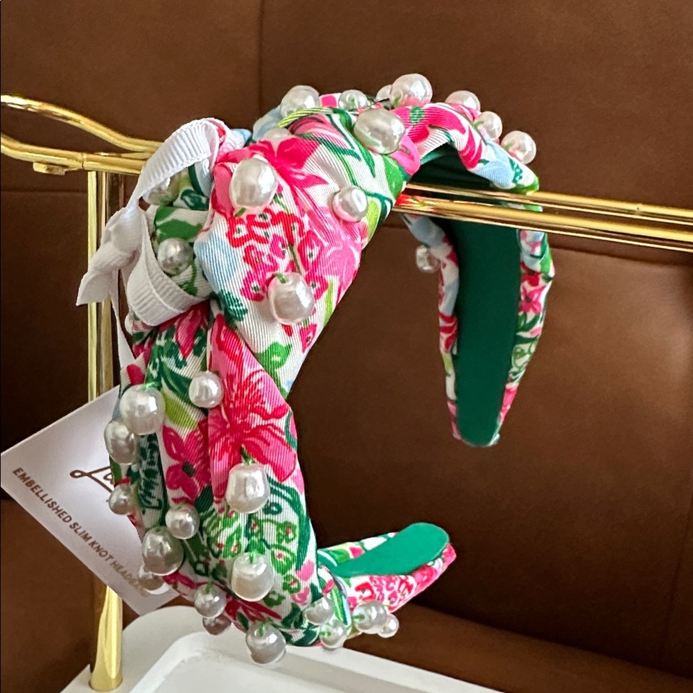Lilly Pulitzer Pearl slim knot Headband Glowing Gardens